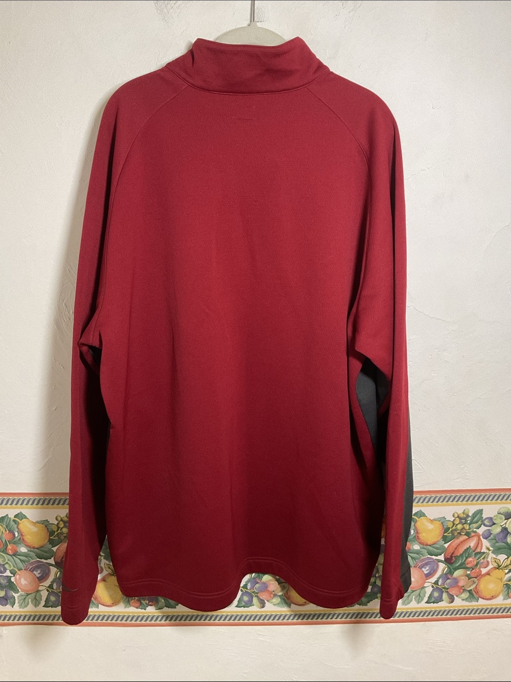 Nike Golf Fit Dry 1/4 Zip Pullover Mens XXL Maroon Burgundy Charcoal Colorblock - Picture 5 of 13